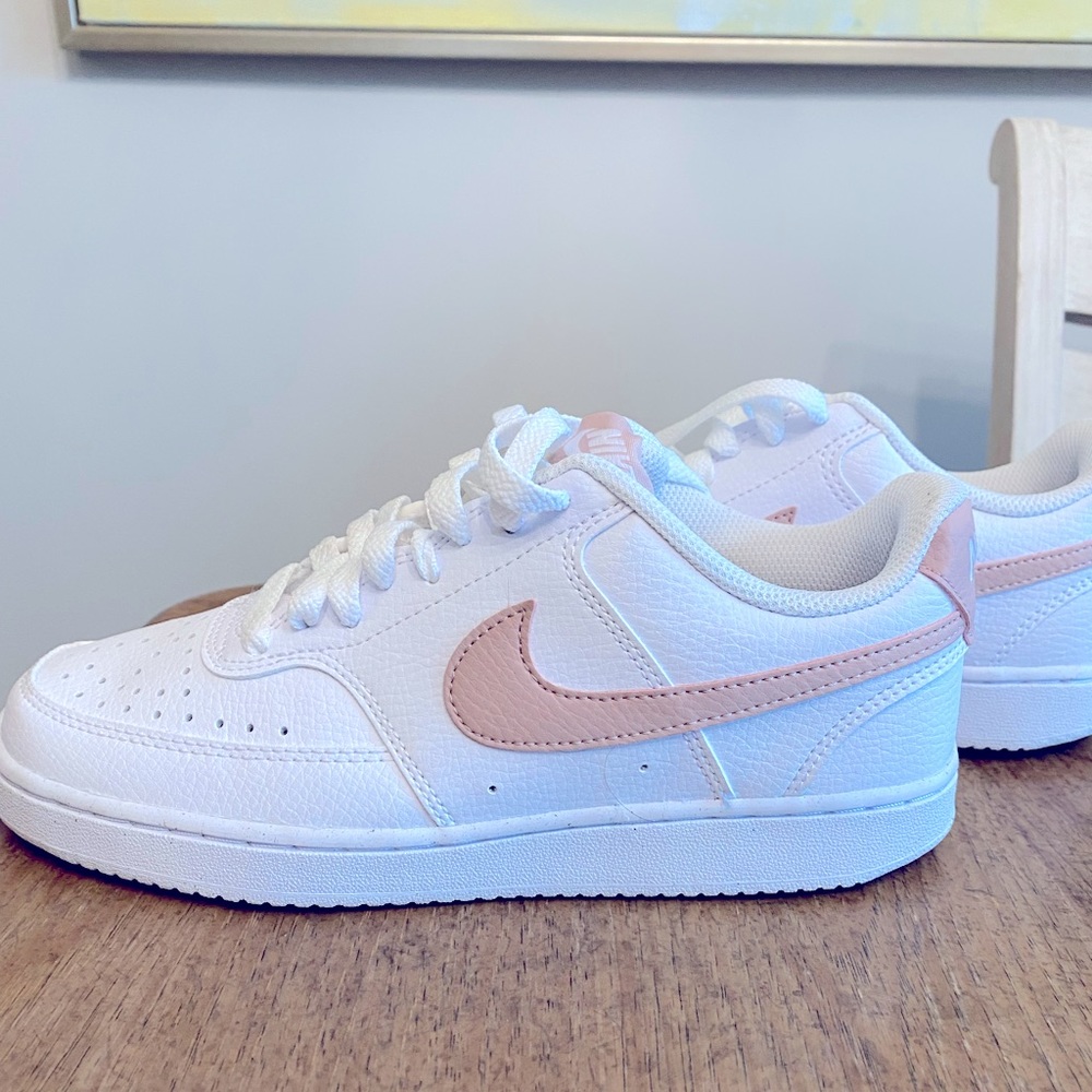 Never worn!  NIKE WOMENS COURT VISION LOW NEXT NATURE SNEAKER - WHITE